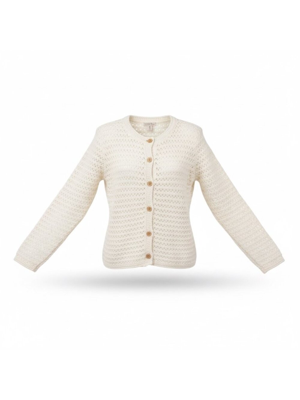 Sincerely Jules Womens White Crochet Button Cardigan Sweater Size M